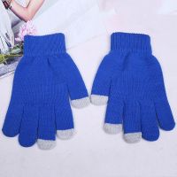 New Autumn/winter Style Touchscreen Warm Outdoor Knitted Gloves for Wholesale with LOGO Windproof Fabric Fashionable for Women