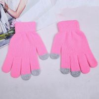Cross-border Winter Warm Touchscreen Gloves. Knitted Woolen Gloves for Warmth. Manufacturer's Wholesale.