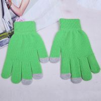 Korean Version Knitted Gloves for Men and Women Knitted Winter Touchscreen Polyester Gloves for Students Soft and Short Style