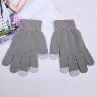 Touchscreen Gloves for Cycling in Autumn Winter Made of Pure Color for Warmth Anti-slip Fingered Warm-keeping Children's
