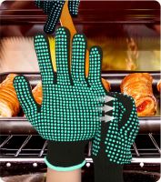 Kitchen heat-resistant gloves - Household silicone round-point gloves for baking - Heat insulation for ovens and microwave ovens From China