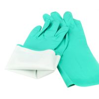Green Industrial Nitrile Gloves Are Resistant to Acids Alkalis Water and Oil Made of Thickened Labor protection Material