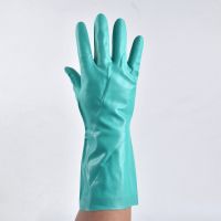 Cross-border Clean Waterproof and Resistant to Oil Acid and Alkali Nitrile Gloves Anti-chemical Nitrile Rubber Protective Gloves