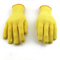 Double-layer thickened aramid heat-resistant and high-temperature resistant gloves processed by a glass factory for cut protection 