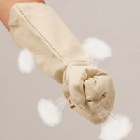 Long canvas gloves with double-layer thickening and wear resistance, 24 strands of stitching, long-sleeved welding gloves