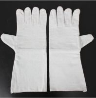 Extended durable canvas gloves Electric welding special gloves 24-row white fabric gloves with anti-slip performance