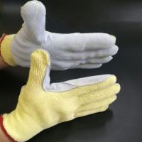 Kevlar cowhide double-layer gloves for high-temperature protection, anti-cut and wear-resistant, suitable for kitchen oven use