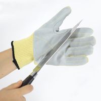 Spot-on aramid anti-cut, anti-abrasion, anti-striking, anti-piercing safety labor protection gloves made of double-layer leather