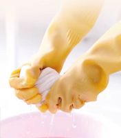 Customizable latex flocking gloves for household cleaning and labor protection, water-resistant and slip-resistant