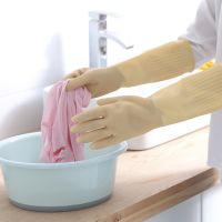 Winter dishwashing warm latex gloves with padding, thickened, wear-resistant, waterproof and cleaning function gloves