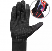 Winter all-finger gloves with touchscreen, padded for warmth, thickened for outdoor cycling, water-resistant and windproof 