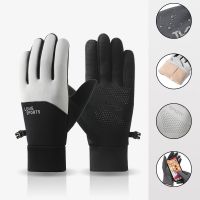 Custom-made autumn and winter lightweight windproof thick gloves, touch screen, outdoor sports, fleece-lined thick warm gloves