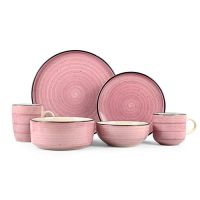 Color Rim Rose Ceramic Dinner Set With Speckles No.RLS5487 From China