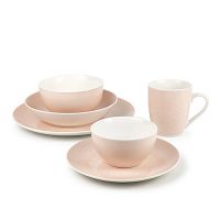 Pink Crackle Pad-printing Porcelain Dinner Set