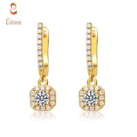 Stelring Silver CZ Pave Drop Earring