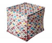 Cube Ottoman Pouf-Polyester Chenille Digital