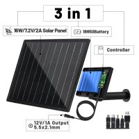 D16R High Efficiency Solar Panel 12V built in 18000mAh battery Powered Micro USB/Type C/DC Output with Remote Control