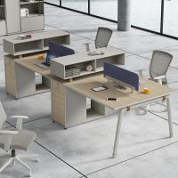 Modern Office Furniture Wooden Staff Desk Computer Desk 2 4 Person Office Table 4 Seater Workstation