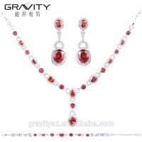 Gravity Custom luxury style cz zirconia imitation silver jewelry set