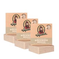 Dr. Squatch BIRCHWOOD BREEZE 3 Bar Pack - Cold Processed Soap Made for Men - Medium Grit - Natural O From USA