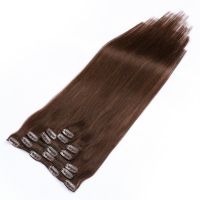 high quality clip in hair extensions remy hair clip on hair  5-10pieces per pack black color crown color