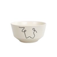 Abstract Collection Silk Print Face Ceramic Bowl