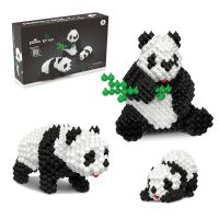 KADELE Cute Panda Building Animal Sets, Extremely Challenging STEM Building Blocks Decor for Adults Kids, Micro 3D Educational Toys for Boys Girls Ages 12 and Up, Panda Village (917 Pieces) From China