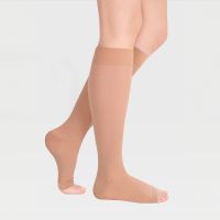 Compression Open-toed knee socks with a simple silicone-based elastic band ID-230