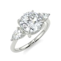 Sera Round With Pear Trilogy Engagement Ring