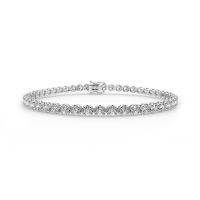 Crown Set Natural Round Diamond Tennis Bracelet