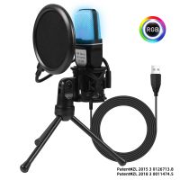 Computer Wired Cheap Flexible USB Condenser LED RGB Gaming Microphone With Stand For PC Laptop