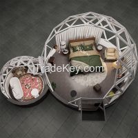 Innovative Modular Transparent Glass Domes Tent Seamless round house C