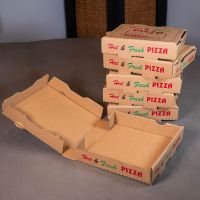 50 Pack Pizza Box 4 Color Print Hot &amp; Fresh Pizza Brown Color (8&quot; x 8&quot;)