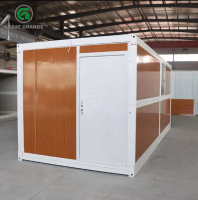 20FT Foldable Container House Wood Grain Color Wall White Frame Custom Manufacturer