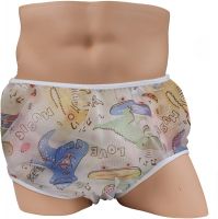 Adult Baby Abdl Pvc Diaper Incontinence Pull-on Tpu Plastic Pants Cover-up Diaper For Patients