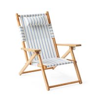 Factory Supply Custom Portable Folding Wooden Garden Camping Recliner Beach Lounge Deck Armrest Chair with Footrest
