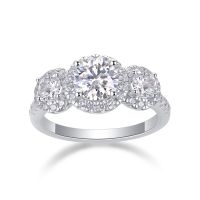 Fashion Rings 1Carat Moissanite Diamond Engagement Ring 100% 925 Sterling Silver Jewelry Women Ring