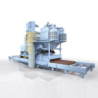 Roller Conveyor Pass Type Steel Structure H Beam Shot Blasting Cleaning Machine