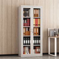 Modern Full Glass Steel File Cabinet 2 Swing Door Metal Office Furniture for Home Office Warehouse Hotel Storage From China