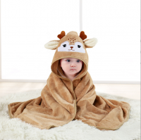 Organic cotton kids hooded bath towel baby bath bathrobe poncho towel for kids bathrobe child kids beach towel hooded poncho From China