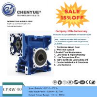 CHENYUE High Torque CNC Worm Gearbox Reducer NMRW 40 CYRW 40 Input 14/11mm Output 18mm Speed Ratio from 5:1 to 100:1 Tin Bronze Free Maintenance