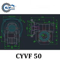 CHENYUE High Torque Gear Box Worm NMVF50 CYVF50 Gearboxes â Input 14/11/19mm, Output 25mm, Speed Ratio 5:1â100:1, Tin Bronze Worm Gear, Maintenance-Free