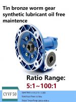 CHENYUE High Torque Worm Gearbox NMVF 50 CYVF 50 Input 14/11/19mm Output 25mm Speed Ratio from 5:1 to 100:1 Tin Bronze Worm Gear Free Maintenance