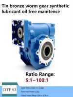 CHENYUE High Torque Worm Gearbox NMVF 063 CYVF 63 Input 14/19/22/24mm Output 25mm Speed Ratio from 5:1 to 100:1 CNC Gearbox Suppliers Reduction Free Maintenance