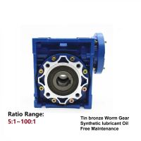 CHENYUE High Torque Worm Gearbox Worm Speed Reducer NMRV 50 CYRV50 Gearbox Input 11/14/19mm Output 25mm Speed Ratio from 5:1 to 100:1 Free Maintenance