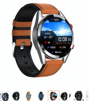 Moonshine New Amoled High Definition Round Screen Sports Watch Heart Rate Health Monitoring Bluetooth Music Smart Phone Watch