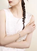 silver color butterfly crystal stones beads bracelet for sale classic design retro personalized custom engravable bead bracelet From China