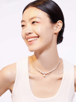 Sparkling Diamond Broken Silver Pearl  for Women Vintage Sparkling Zircon Clavicle Chain Necklace From China
