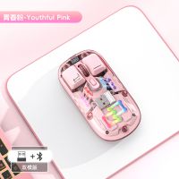 T7 Charging Mechanical, Transparent, Three-mode Mouse, Wireless Bluetooth, Silent Laptop, Tablet, Wireless Mouse, Universal