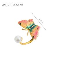 Juicy Grape Enamei Butterfly Ring For Women